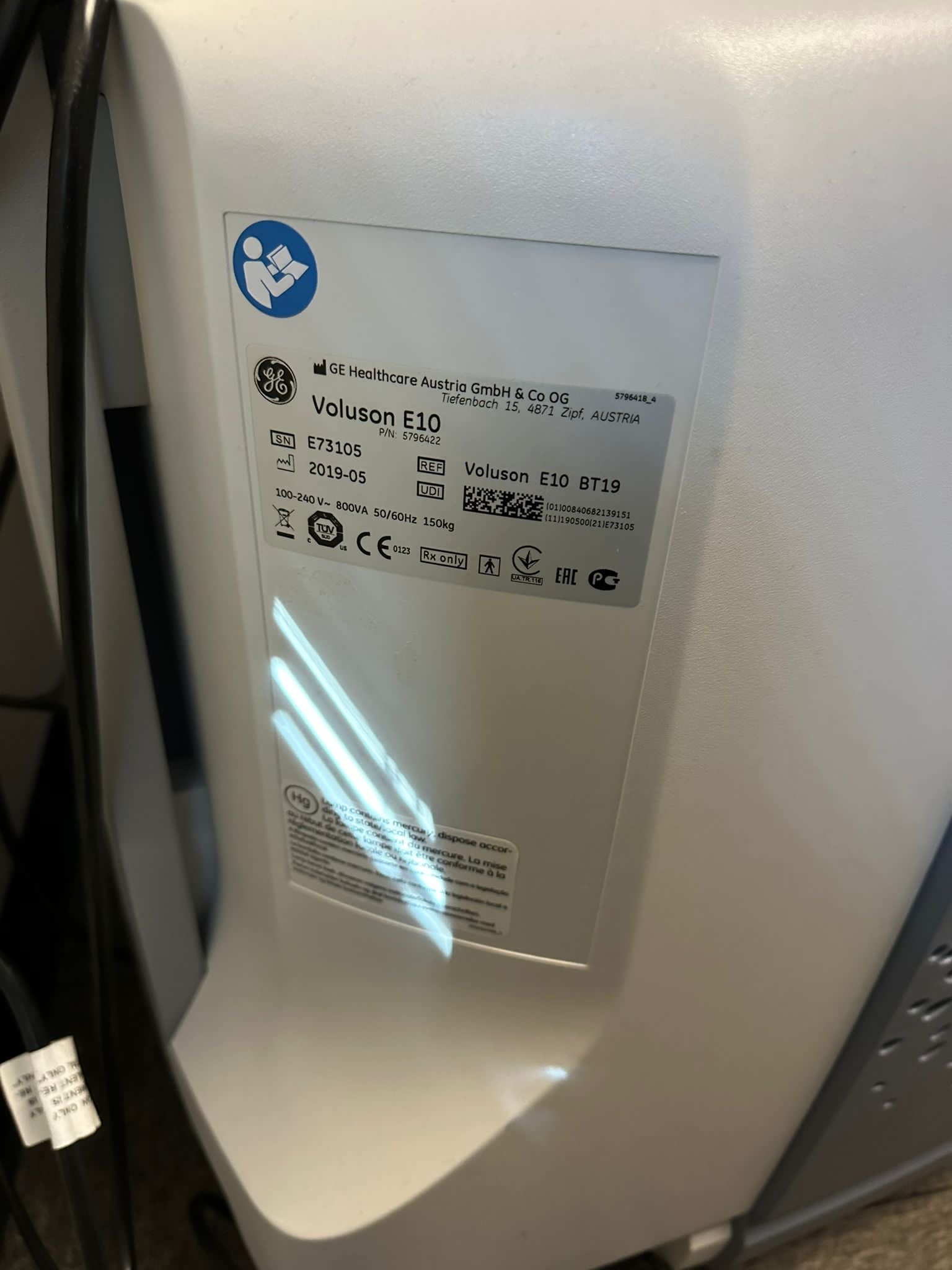 Used GE Voluson E10 BT19 Ultrasound with 3 Brand New Probes